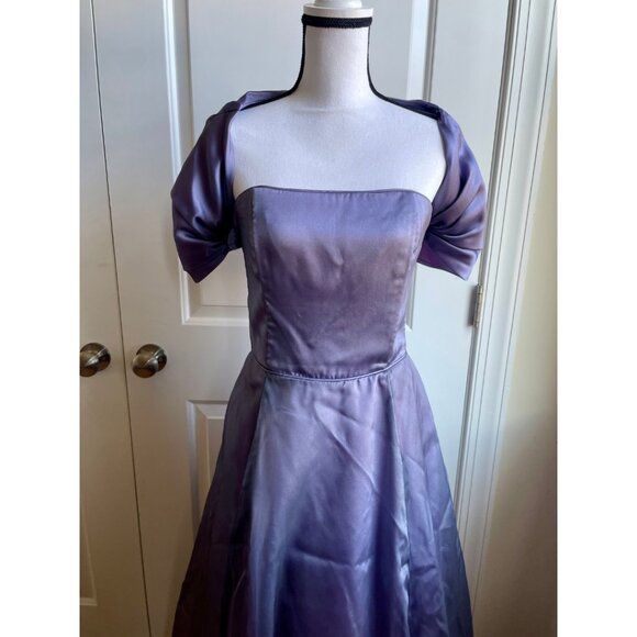 Jessica McClintock Lavender Satin Formal Gown - Size 8 - Picture 6 of 10